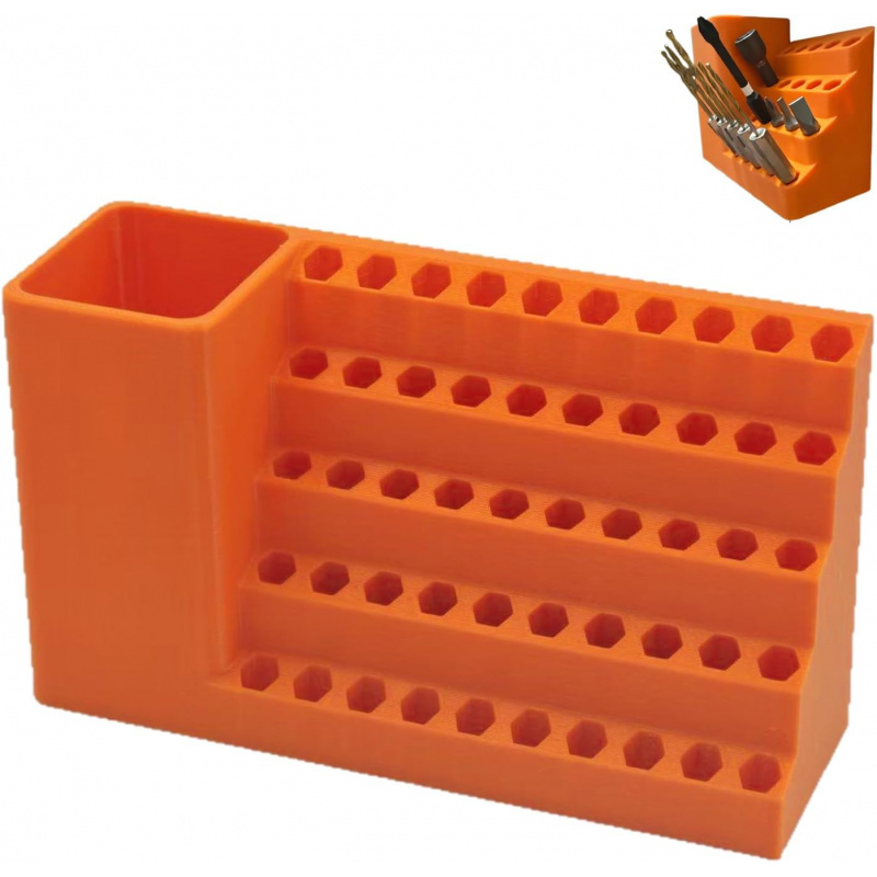 Tools Box For Workshop - 50-Hole Hex Screwdriver Bit Storage Box