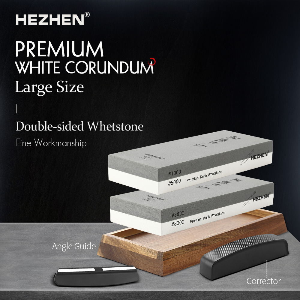 Sharpening Stone Whetstone - HEZHEN Kitchen Knife Diamond Sharpening Surface