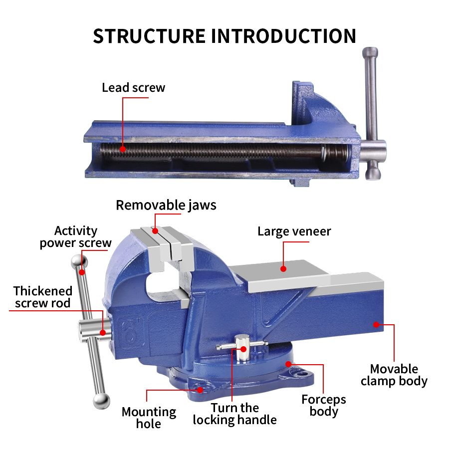 Heavy Duty 3 Inch Bench Vise 4 - đánh giá và giá Bench Vise Swivel